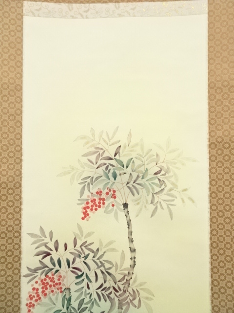 道具 ] - 道具 雅光筆 南天図 肉筆絹本掛軸（共箱） | ネットショップ